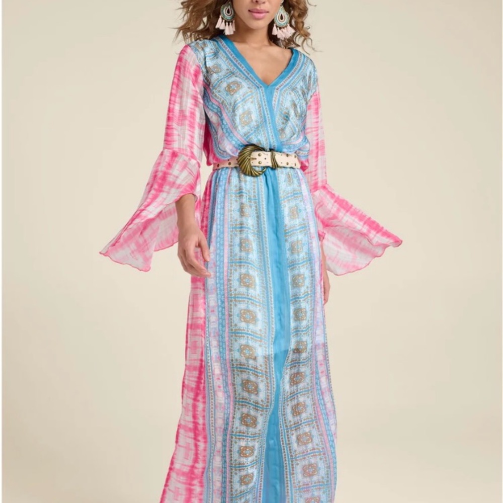 Venus Womens Colorful Sheer Dress Size 8